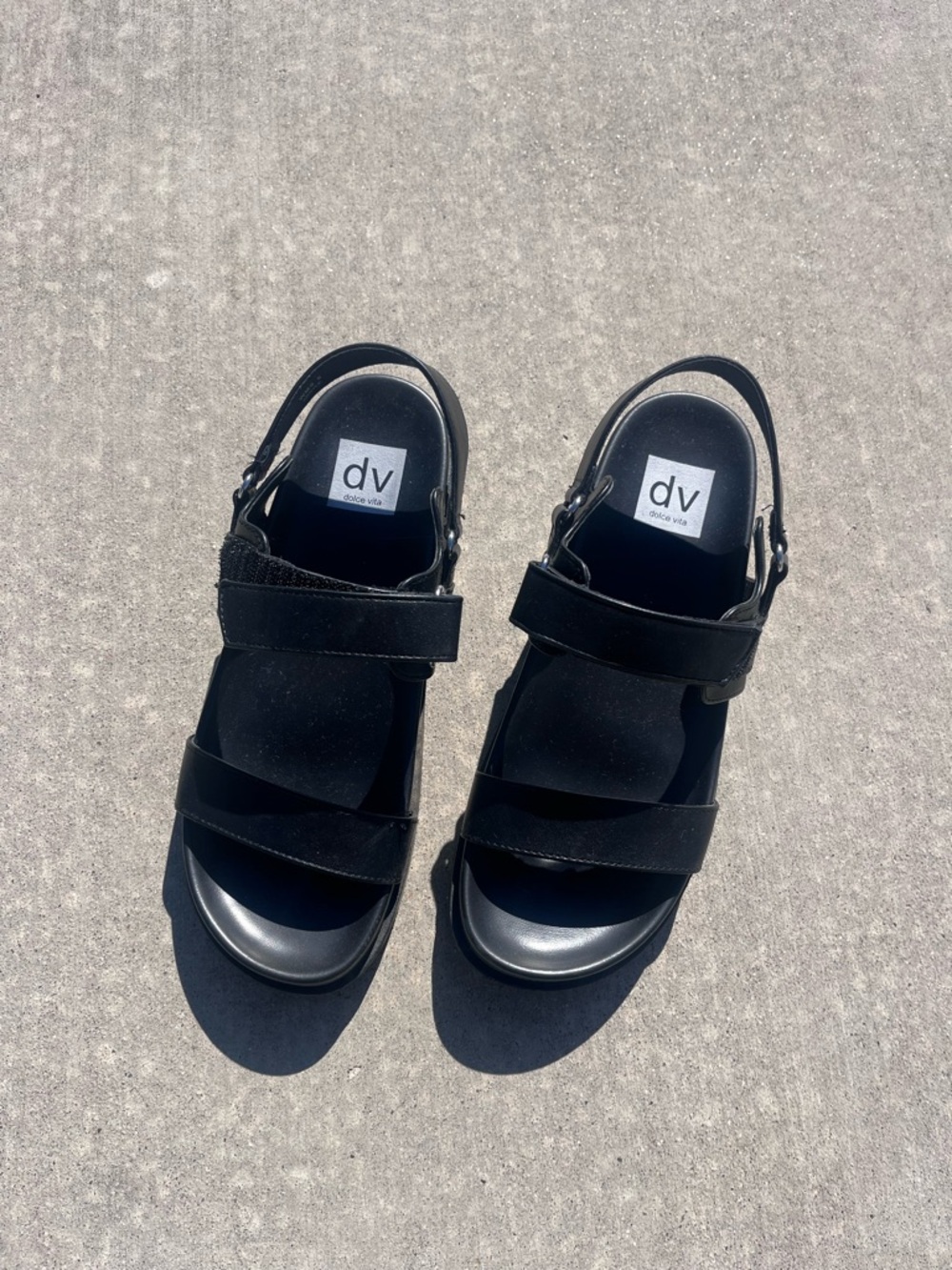 DV by Dolce Vita Black Strappy Platform Sandals